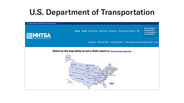 US Dept of Transportation data