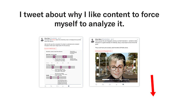 force yourself to analyze content