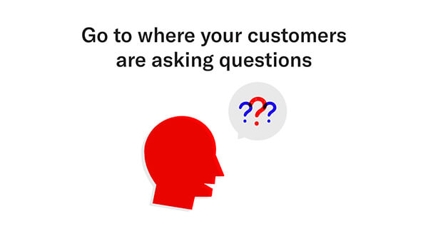 go to where your customers are asking questions