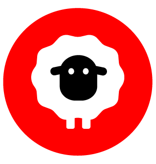 Red and white sheep icon