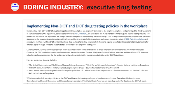 non dot drug testing example